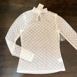 NWT ModCloth Lace Mock Neck